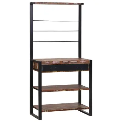 vidaXL Kuhinjska polica večbarvno 80 x 40 x 160 cm Trden predelan les