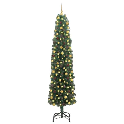vidaXL Ožja jelka Zelena 55 x 55 x 210 cm Plastika in kovina