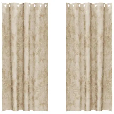 vidaXL Zavesa z zavesami 2 pcs krema 260 x 140 cm Žamet