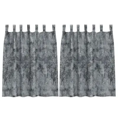 vidaXL Zavesa z zavesami 2 pcs Srebrno siva 140 x 140 cm Žamet