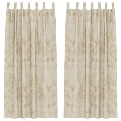 vidaXL Zavesa z zavesami 2 pcs krema 260 x 140 cm Žamet