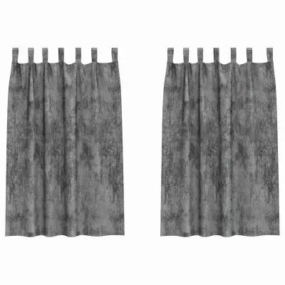 vidaXL Zavesa z zavesami 2 pcs Siva 175 x 140 cm Žamet