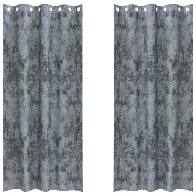 vidaXL Zavesa z zavesami 2 pcs Siva 260 x 140 cm Žamet