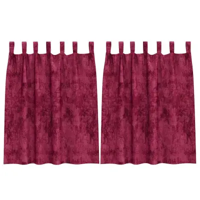 vidaXL Zavesa z zavesami 2 pcs Vinorodna rdeča 140 x 140 cm Žamet
