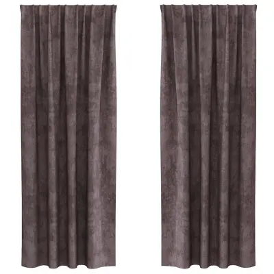 vidaXL Zavesa z zavesami 2 pcs Rjava 260 x 140 cm Žamet