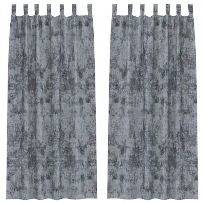 vidaXL Zavesa z zavesami 2 pcs Siva 245 x 140 cm Žamet