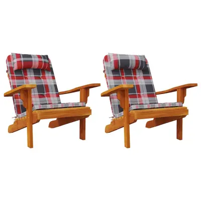 vidaXL Blazina za stol 2 pcs Rdeči karo vzorec 58 x 77 x 4.5 cm