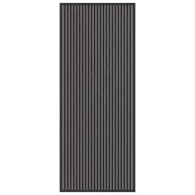 vidaXL Doormat Striped Črna in siva 60 x 150 cm Polipropilen, PVC