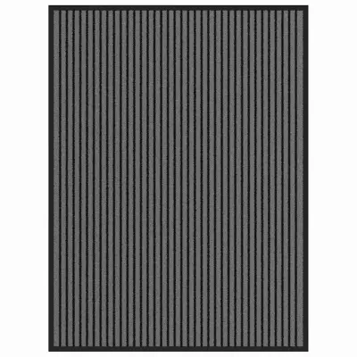 vidaXL Doormat Striped Črna in siva 80 x 120 cm Polipropilen, PVC