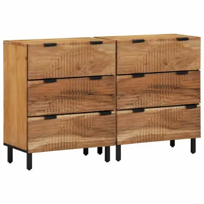 vidaXL Omarica 2 pcs Rjava 60 x 33 x 75 cm Trden akacijev les