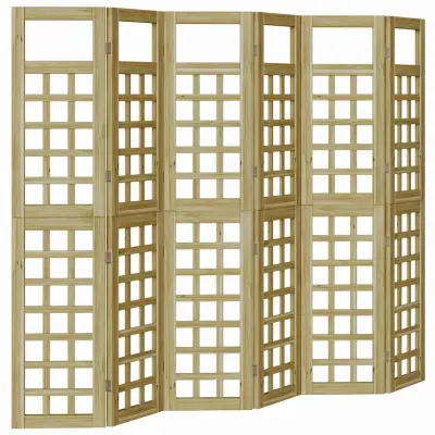 vidaXL Zaslon za zasebnost 6 pcs Rjava 240 x 180 cm Impregniran bor