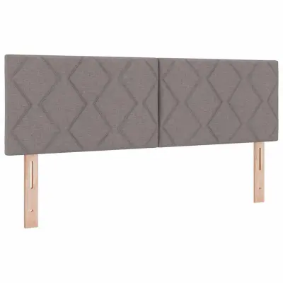 vidaXL Vzglavje z LED lučmi z vzglavjem Taupe 144 cm blago
