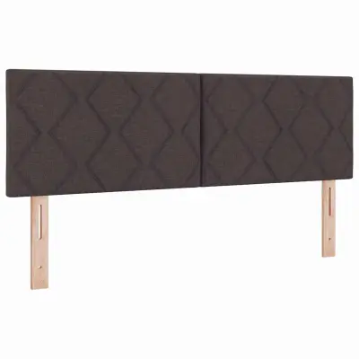 vidaXL Vzglavje z LED lučmi z vzglavjem Rjava 144 cm blago