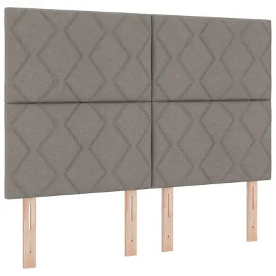 vidaXL Vzglavje z LED lučmi z vzglavjem Taupe 144 cm blago