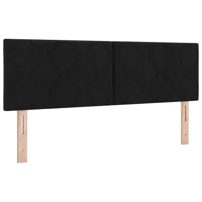 vidaXL Vzglavje z LED lučmi z vzglavjem Črna 144 cm blago