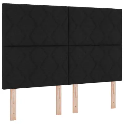 vidaXL Vzglavje z LED lučmi z vzglavjem Črna 144 cm blago