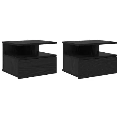 vidaXL Plavajoča nočna omarica 2 pcs Črni hrast 40 x 31 x 27 cm