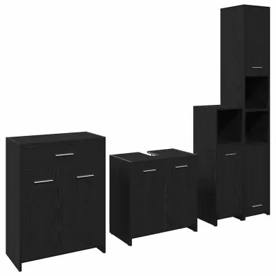 vidaXL Set kopalne opreme 4 pcs Črna Orehovina 30 x 30 x 183,5 cm