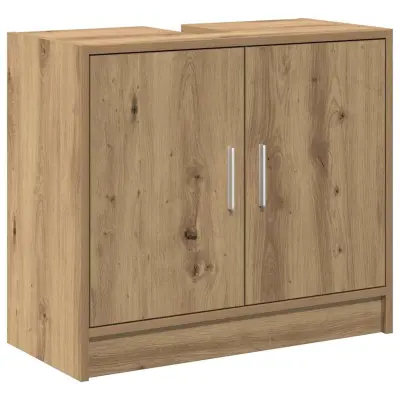 vidaXL Omara za umivalnik Umetni hrast 63 x 29 x 55 cm Konstruiran les