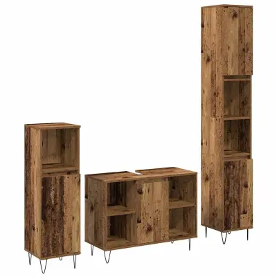 vidaXL Kopalniška pohištvena garnitura 3 pcs Star les 30 x 30 x 180 cm
