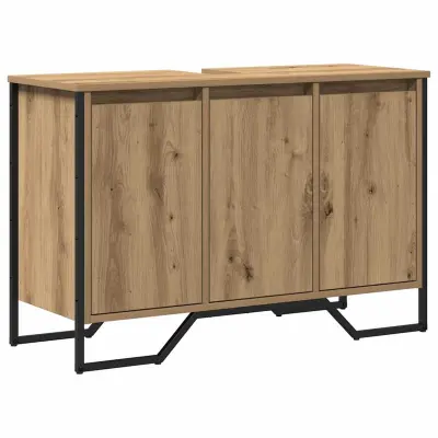 vidaXL Omara za umivalnik Umetni hrast 91 x 35 x 60 cm Konstruiran les