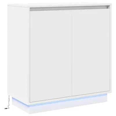 vidaXL Stranska omarica z vrati Bela 71 x 34,5 x 75 cm Konstruiran les