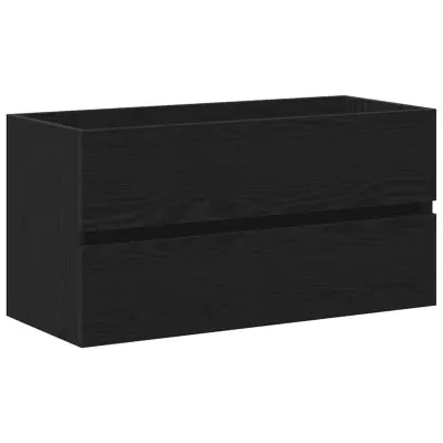 vidaXL Omarica za umivalnik Črna Orehovina 90 x 38.5 x 45 cm