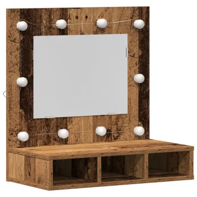 vidaXL Ogledalna omara Star les 62 x 31,5 x 62 cm Konstruiran les