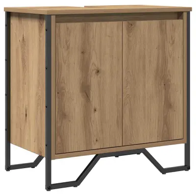 vidaXL Omara pod umivalnik z vrati Umetni hrast 60 x 35 x 60 cm