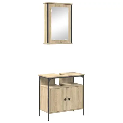 vidaXL Komplet pohištva za kopalnico 2 pcs Rjava 60 x 30 x 60 cm