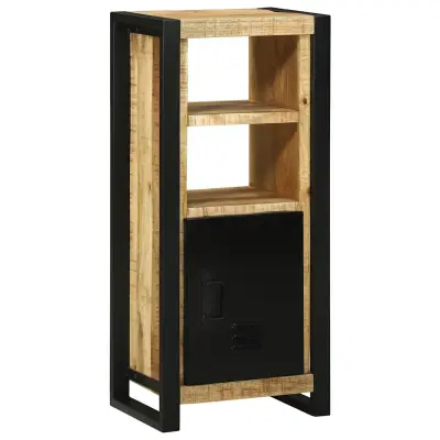 vidaXL Kopalniška omara z vrati Rjava 40 x 30 x 90 cm Trden mangov les