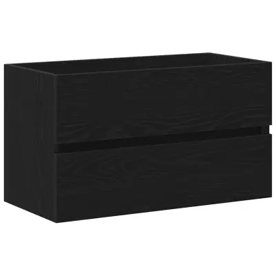vidaXL Omarica za umivalnik Črna Orehovina 80 x 38.5 x 45 cm