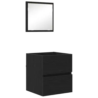 vidaXL Kopalniška omara s predalom Črna Orehovina 41 x 38.5 x 45 cm