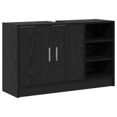 vidaXL Omara za umivalnik z vrati Črna Orehovina 90 x 29 x 55 cm