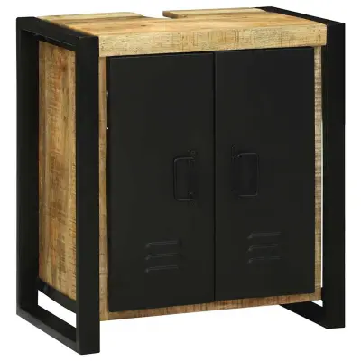 vidaXL Omara z umivalnikom Rjava 55 x 35 x 60 cm Trden mangov les