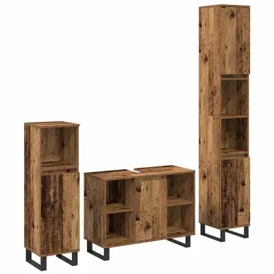 vidaXL Komplet pohištva za kopalnico 3 pcs Rjava 30 x 30 x 180 cm