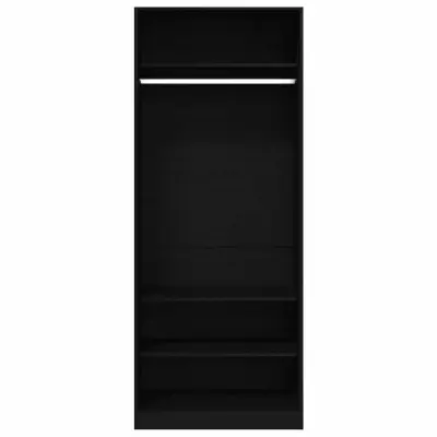vidaXL Garderobna omara Črni hrast 80 x 50 x 200 cm Konstruiran les