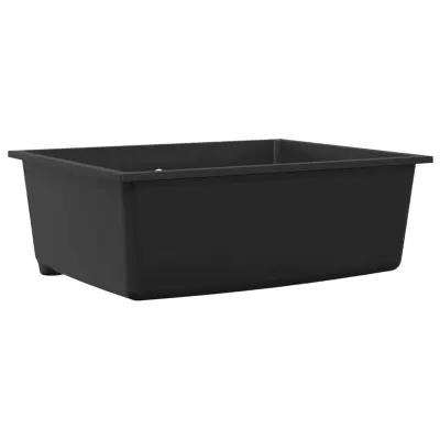 vidaXL Kuhinjska umivalnica Črna 54 x 44 x 20 cm Granit