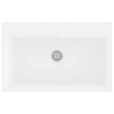 vidaXL Kuhinjska umivalnica Bela 79 x 50 x 31 cm Granit