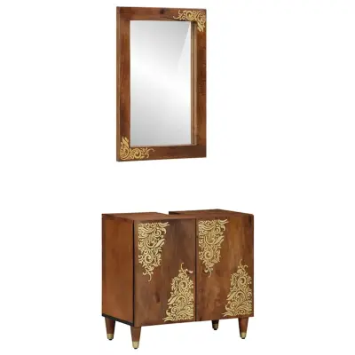 vidaXL Set kopalniškega pohištva z vrati 2 pcs Rjava 62 x 33 x 58 cm