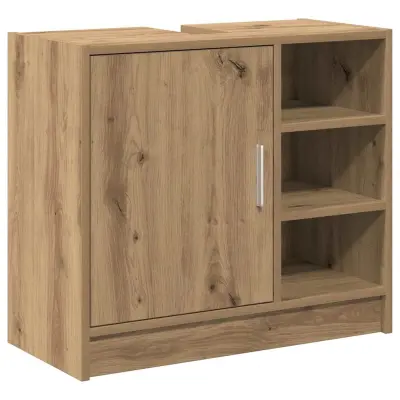 vidaXL Omara za umivalnik Umetni hrast 63 x 29 x 55 cm Konstruiran les