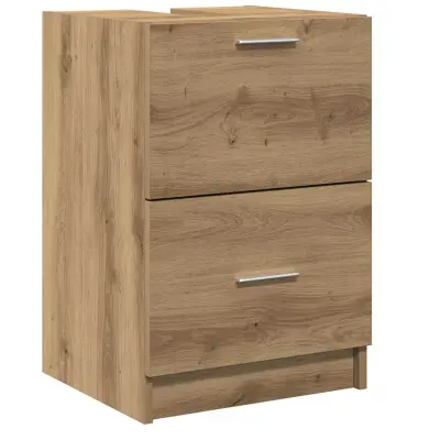 vidaXL Omarica za umivalnik s predalom Umetni hrast 40 x 37 x 59 cm