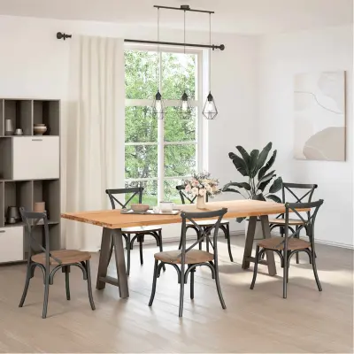 vidaXL Noge za jedilno mizo v obliki črke A, 2 kosa, 60 x (72-73) cm, jeklo