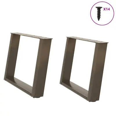 vidaXL Noge za klubsko mizico v obliki črke U, 2 kosa, naravno jeklo, 60 x (42-43) cm, jeklo