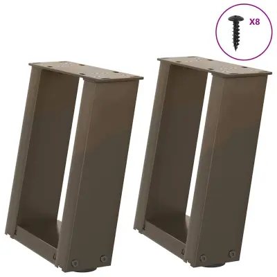 vidaXL Noge za klubsko mizico v obliki črke U, 2 kosa, naravno jeklo, 30 x (30-31) cm, jeklo