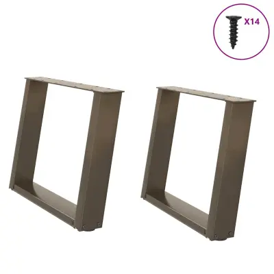 vidaXL Noge za klubsko mizico v obliki črke U, 2 kosa, naravno jeklo, 70 x (42-43) cm, jeklo