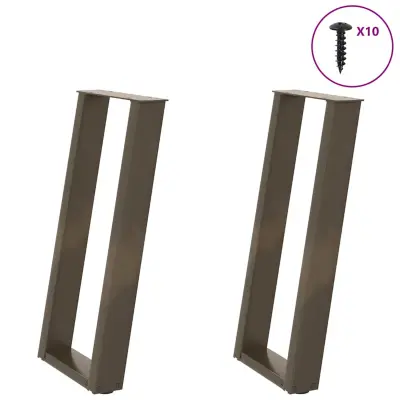 vidaXL Noge za konzolno mizico v obliki črke U, 2 kosa, naravno jeklo, 28 x (72-73) cm, jeklo