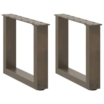 vidaXL Noge za klubsko mizico v obliki črke U, 2 kosa, naravno jeklo, 30 x (30-31) cm, jeklo