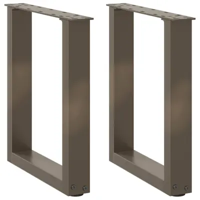 vidaXL Noge za klubsko mizico v obliki črke U, 2 kosa, naravno jeklo, 28 x (42-43) cm, jeklo