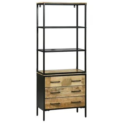 vidaXL Visok predalnik Rjava 70 x 35 x 180 cm Trden mangov les